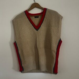 FATE Tan and Red Women's Sweater Vest